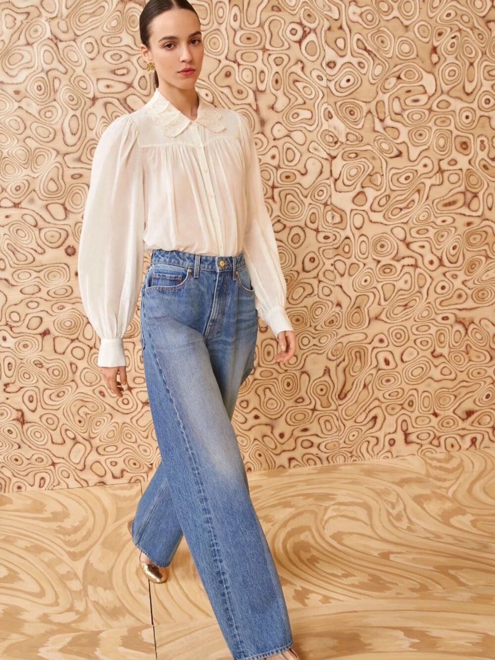 Ulla Johnson Wide Leg Dark Blue Denim Jeans